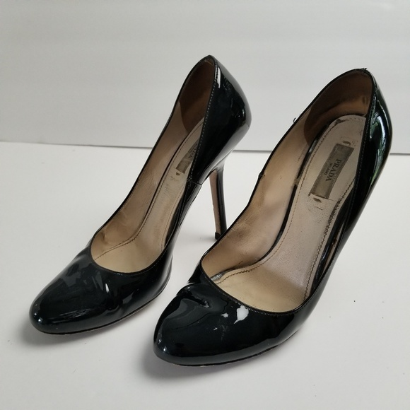 Prada Shoes - Prada high heels Black Patent Leather size 8